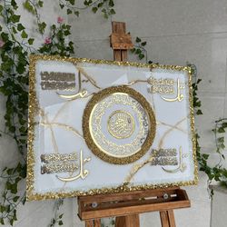 تابلو چهارقل رزینی طرح سپید