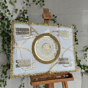 تابلو چهارقل رزینی طرح سپید
