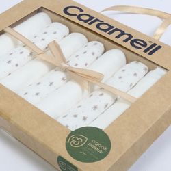 دستمال دست و صورت نوزاد طرح دار کارامل مجموعه 7 عددی