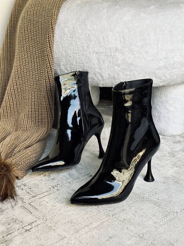 نیم بوت ورنی بغل زیپ