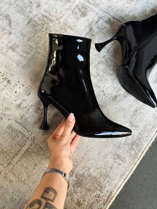 نیم بوت ورنی بغل زیپ