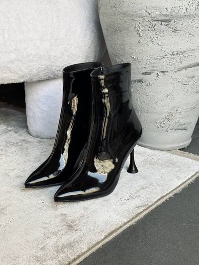 نیم بوت ورنی بغل زیپ