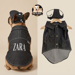 ست پیراهن و کلاه پسرانه مشکی جین انگلیسی Shaapet طرح ZARA | رنگ مشکی - سایز L