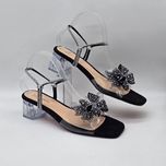 صندل مجلسی پاپیونی رویه شفاف پاشنه شیشه ای