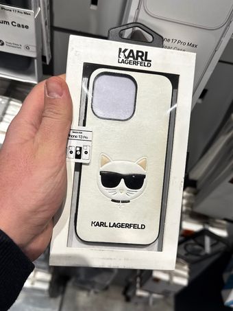 کیس آیفون کارل لاکرفلد چرمی اورجینال آیفون 13 پرو سفید