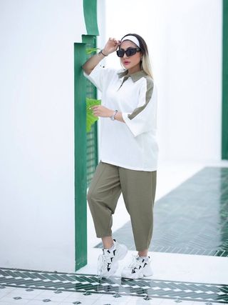 ست تیشرت شلوار لینن زنانه