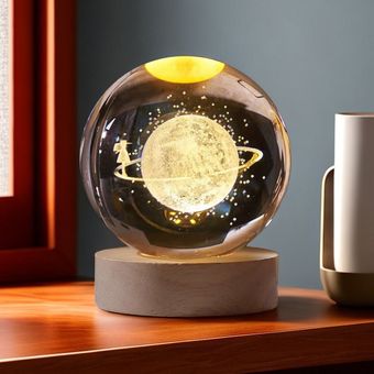 چراغ خواب مدل گوی کریستالی طرح ماه و دختر