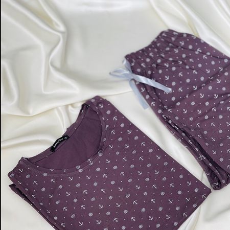 ست تیشرت و شلوار زنانه برند Attractive طرح لنگر | جنس نخ پنبه فری سایز