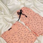 ست تیشرت و شلوار زنانه برند Attractive طرح شکوفه (نخ پنبه - رنگ گلبهی)