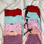 ست تیشرت و شلوار زنانه برند Attractive طرح قو مشکی (نخ پنبه - قرمز)