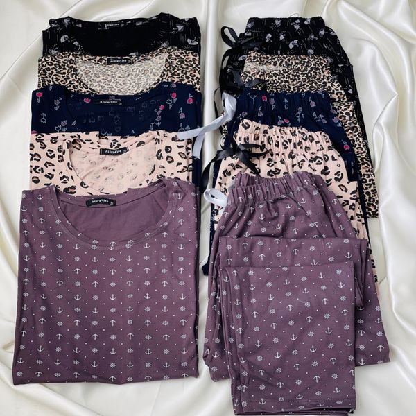 ست تیشرت و شلوار زنانه برند Attractive طرح پلنگی مینیمال فانتزی (نخ پنبه)