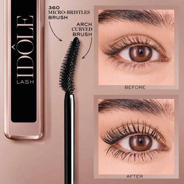 ریمل حجم‌دهنده و لیفت مژه مینی لانکوم Lancôme Lash Idôle رنگ Glossy Black