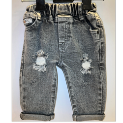 شلوار جین طوسی زاپدار