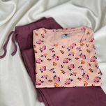 ست تیشرت شلوار خانگی گل گلبهی