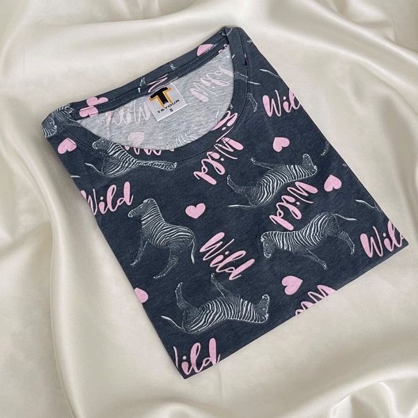 تیشرت نخ پنبه T&Your طرح گورخر فانتزی (سایز S و M)