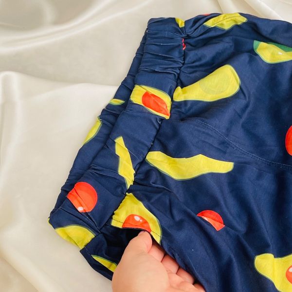 ست تیشرت قرمز طرح آووکادو و شلوار سرمه‌ای پاگانی (سایز پلاس 40 تا 50) | فروشگاه شین دخت