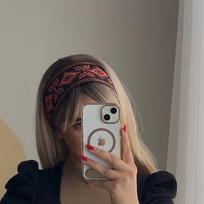 هدبند زنانه مدل گلدوزی سروین