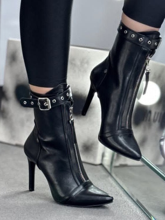 نیم بوت کمربندی وسط زیپ