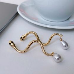 گوشواره آویزی مار مروارید