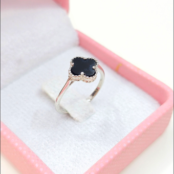 انگشتر ونکلیف نقره با آبکاری طلا سفید