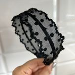 تل مو زنانه مدل تور خال‌دار لبه دالبری Lace-Dot-01