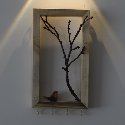 جاکلیدی چوبی گنجشک و درخت