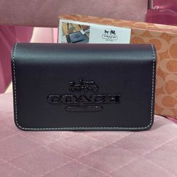 کیف coach مشکی با بند چرمی