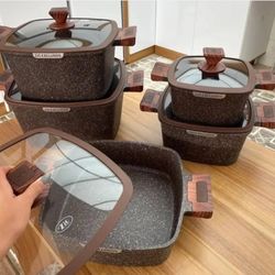 سرویس قابلمه 10 پارچه گرانیتی مربعی زیو مدل Zio ZCS-8300( ضمانت اصالت و سلامت کالا)