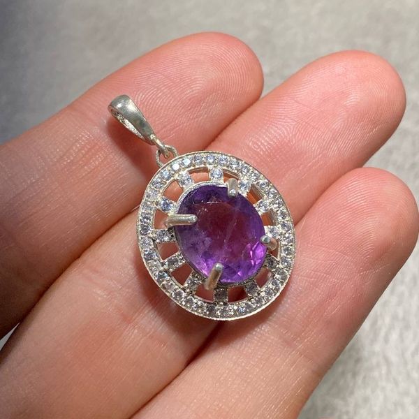 آویز نقره آمیتیست (5)