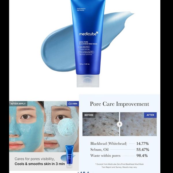 ماسک کنترل منافذ و جوش سرسیاه مدیکیوب Medicube Zero Pore Blackhead MUD Mask