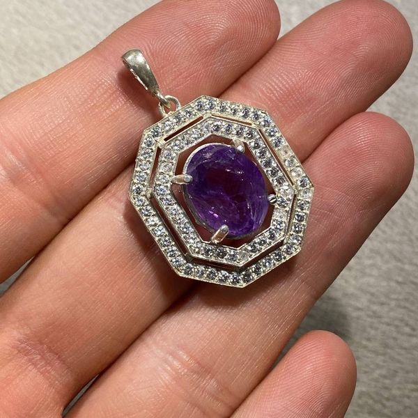 آویز نقره آمیتیست (6)