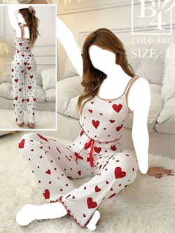 ست تاپ و شلوار کبریتی red heart
