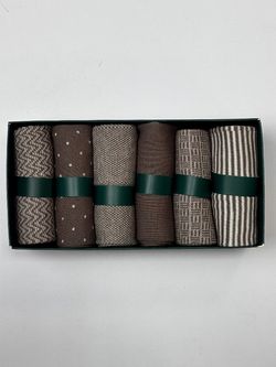 جوراب زنانه ساقدار طرح پرطرفدار رنگ کرم قهوه ای - پک جوراب 6 جفتی عمده