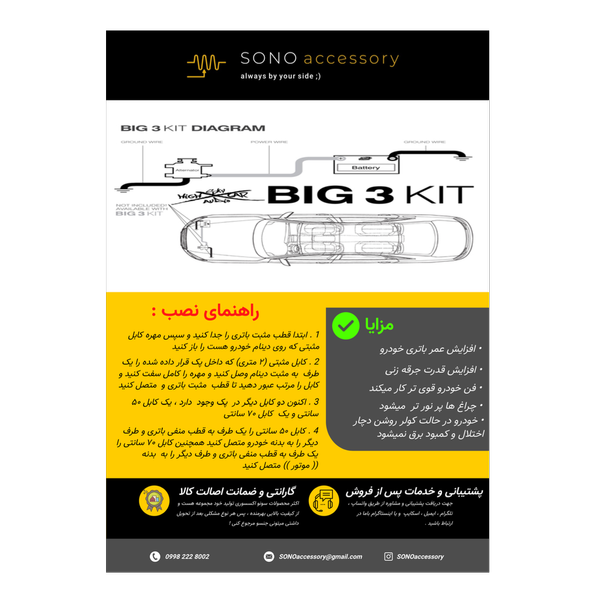 کیت تقویت برق خودرو Big3