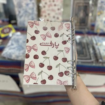 کلاسور شفاف پینترستی طرح پاپیون و گیلاس پارف