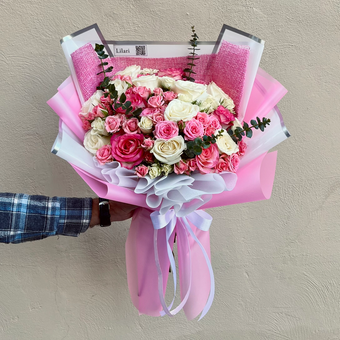 دسته گل پینکی رز💝