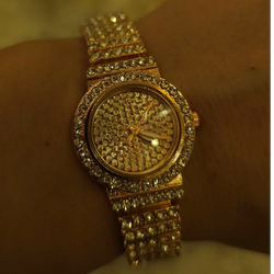 ساعت فول نگین رز گلد