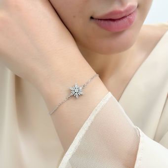 دستبند زنجیری نقره - دستبند نقره با آبکاری طلا سفید