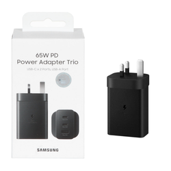 شارژر دیواری سه پین PD و فست سه پورت Samsung مدل EP-T6530 65W - مشکی - اصلی (گارانتی 18 ماهه شرکتی)