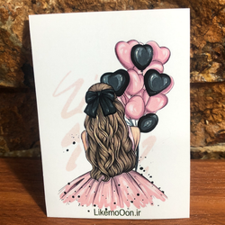 کارت گیفت طرح صورتی بسته هشت عددی