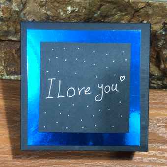 جعبه هدیه فوتوباکس مشکی آبی آینه ای