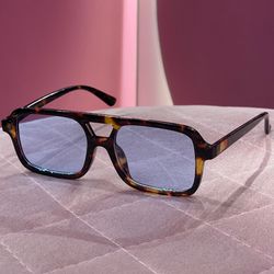 عینک tom ford پلنگی شیشه آبی