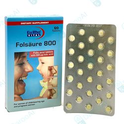 فولیک اسید 800 میکرو گرم  یوروویتال