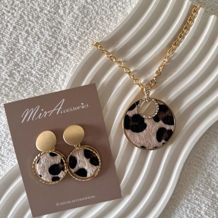 ست گوشواره گردنبند پلنگی