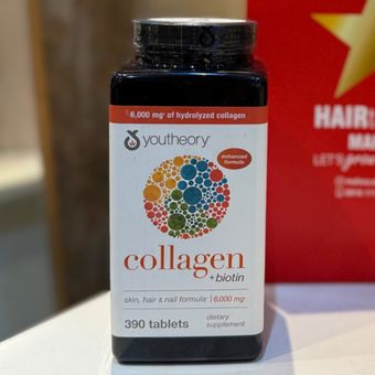 قرص کلاژن یوتئوری 390 عدد Youtheory Collagen حاوی بیوتن و ویتامین C