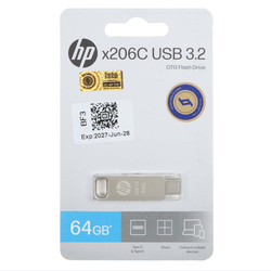 HP X206C USB3.2 Type-C Flash Memory - 64GB (گارانتی حافظه طلایی ایستا)