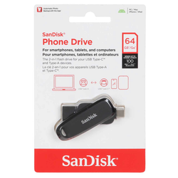 SanDisk Phone Drive USB Type-C USB3.2 Flash Memory-64GB - مشکی (گارانتی سورین)