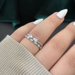 انگشتر جواهری نقره - انگشتر مینیمال نقره