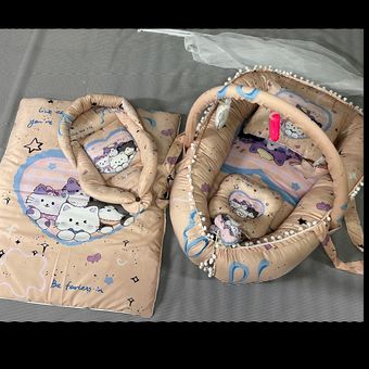 تشک بازی نوزادگارد دار 7 تیکه مدل گربه