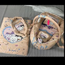 تشک بازی نوزادگارد دار 7 تیکه مدل گربه